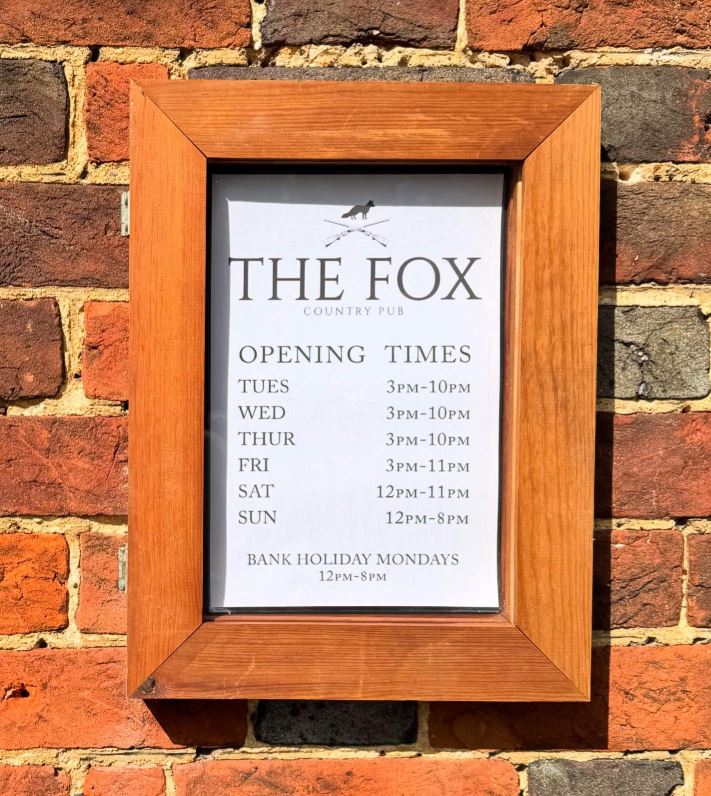 The Fox opening times